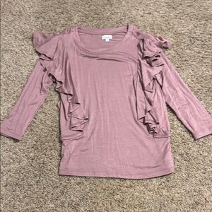 Women's Mauve Ruffle Top- Madison and Berkeley